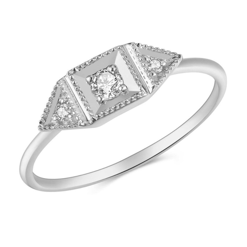 Real Natural Diamond Elegant Charm Ring White Gold